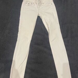 Size 26 True Religion white skinny jeans